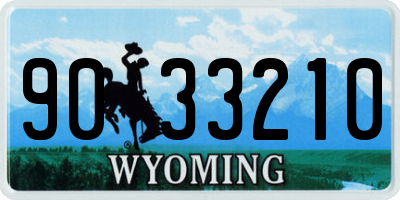 WY license plate 9033210