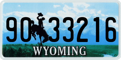 WY license plate 9033216