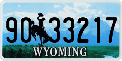 WY license plate 9033217