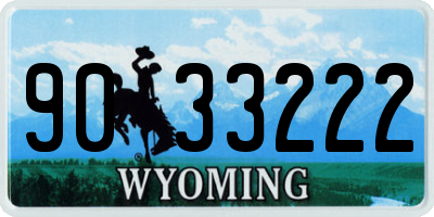 WY license plate 9033222