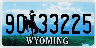 WY license plate 9033225