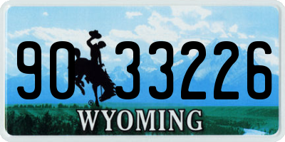 WY license plate 9033226