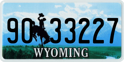 WY license plate 9033227