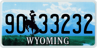 WY license plate 9033232