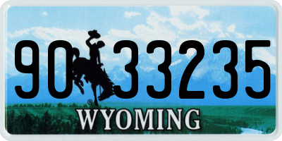 WY license plate 9033235