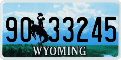 WY license plate 9033245