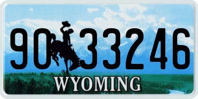 WY license plate 9033246