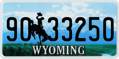 WY license plate 9033250