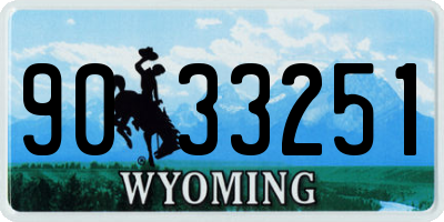 WY license plate 9033251