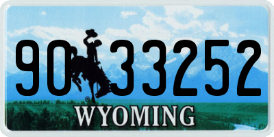 WY license plate 9033252