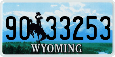 WY license plate 9033253