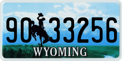 WY license plate 9033256