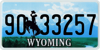 WY license plate 9033257
