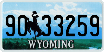 WY license plate 9033259