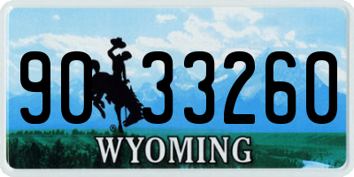WY license plate 9033260