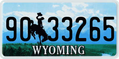 WY license plate 9033265