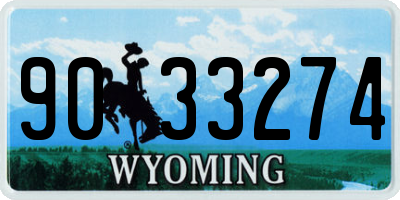 WY license plate 9033274