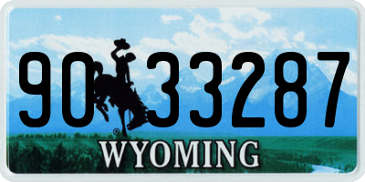 WY license plate 9033287