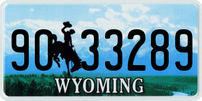 WY license plate 9033289