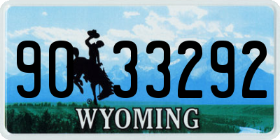 WY license plate 9033292