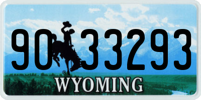 WY license plate 9033293