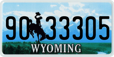 WY license plate 9033305