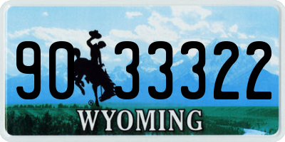 WY license plate 9033322