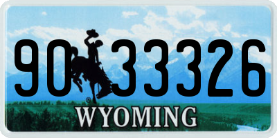 WY license plate 9033326