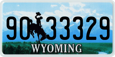 WY license plate 9033329