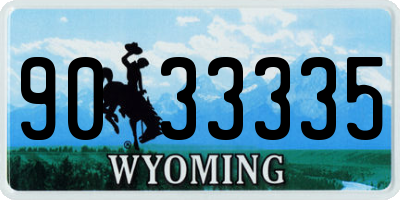 WY license plate 9033335