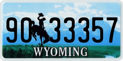 WY license plate 9033357