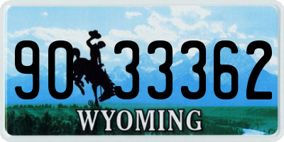 WY license plate 9033362
