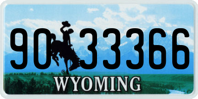 WY license plate 9033366