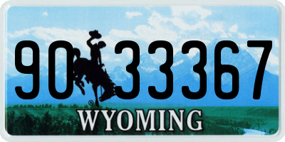 WY license plate 9033367