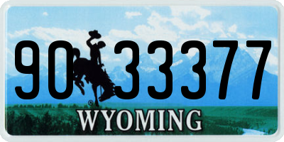 WY license plate 9033377