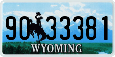 WY license plate 9033381