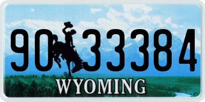 WY license plate 9033384