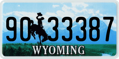WY license plate 9033387