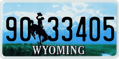 WY license plate 9033405