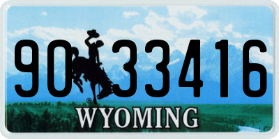 WY license plate 9033416