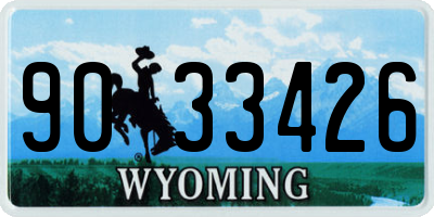 WY license plate 9033426