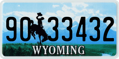 WY license plate 9033432