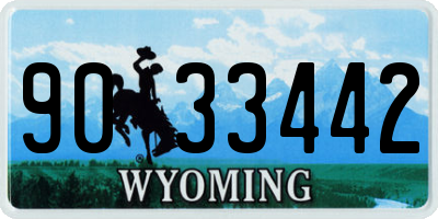 WY license plate 9033442
