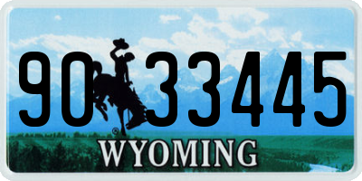 WY license plate 9033445