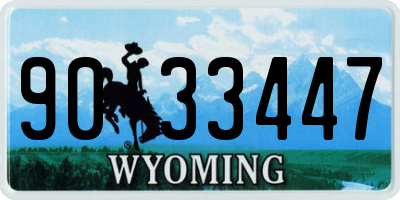 WY license plate 9033447