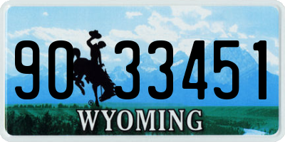 WY license plate 9033451