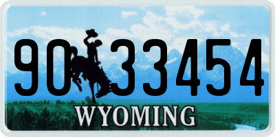 WY license plate 9033454