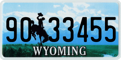 WY license plate 9033455