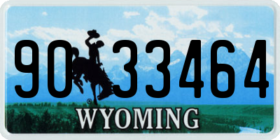 WY license plate 9033464