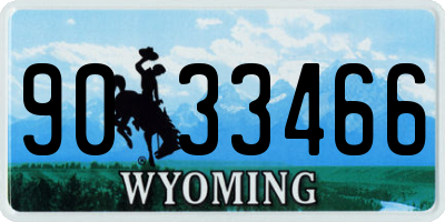 WY license plate 9033466